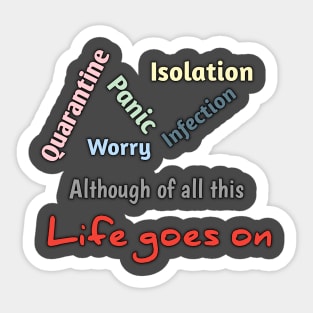 Quarantine, isolation, panic, infection, worry Sticker